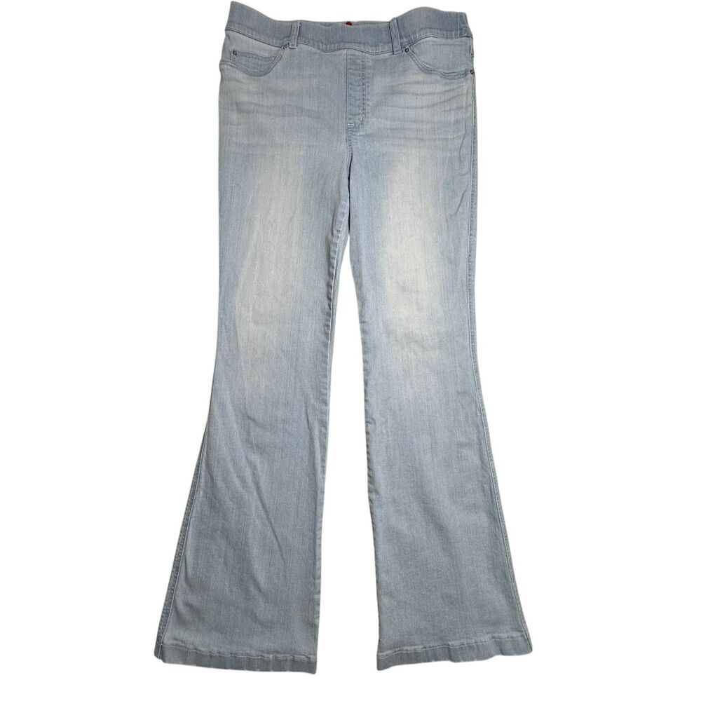 Spanx Women’s Light Wash Pull On Flare Jeans XL Stretch Denim Classic